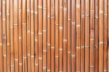 Bamboo texture with natural brown striped pattern on wooden surface
