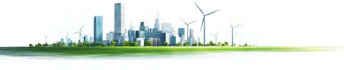 Obraz premium Futuristic eco-skyscrapers designed to capture wind energy