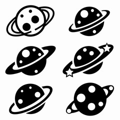 Planet with Rings Vector Design Bundle.