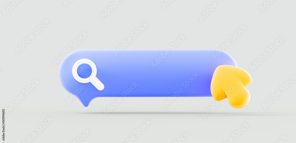 Poster 3d search bar design icon symbols. browser button for web, navigation and search concept. 3d renderi