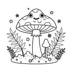 Frog and flower coloring pages for kids book