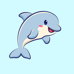 cute cartoon dolphins vector design for elements, clipart, ands sticker. animal cartoon vector cute