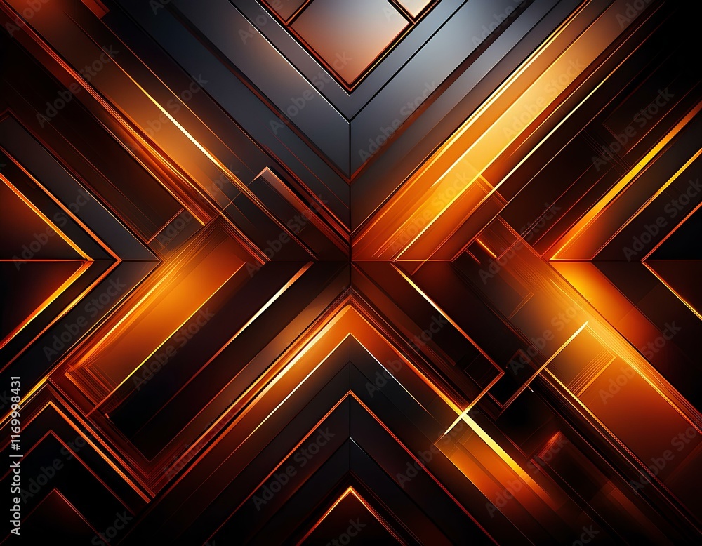 Aufkleber dark abstract background with glowing lines