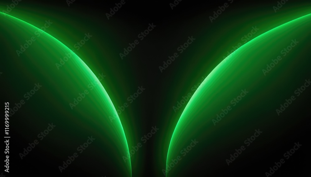 Poster abstract green lines background flow dynamic wave motion visualization magic vector illustration 4