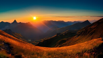 Obraz premium sunrise in the mountains.