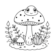 Frog and flower coloring pages for kids book