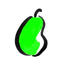 green pear isolated on white