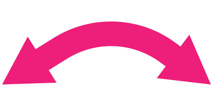 Dual sided arrow vector, icon, silhouette design. Semicircular curved thin, long double ended arrow vector design for website, app and logo design. Vector illustration of duel side arrow.