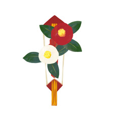椿の花の飾り熨斗