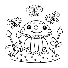 Frog and flower coloring pages for kids book