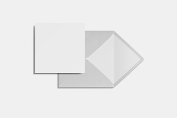 Realistic card and envelope blank mockup
