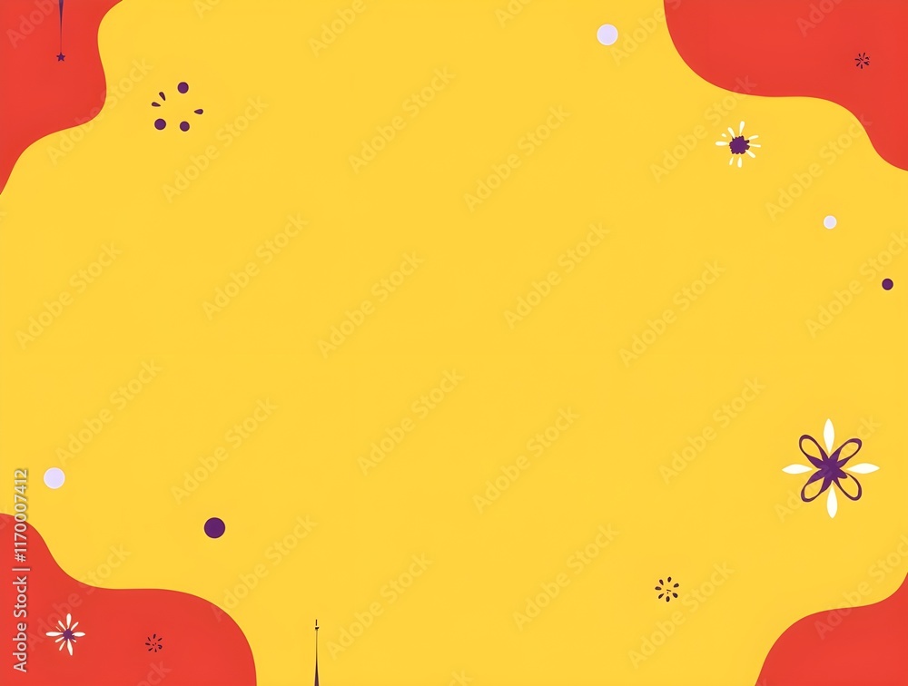 Poster minimalist style red circle paint splashes background ppt template. generative ai