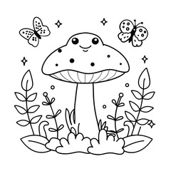 Frog and flower coloring pages for kids book