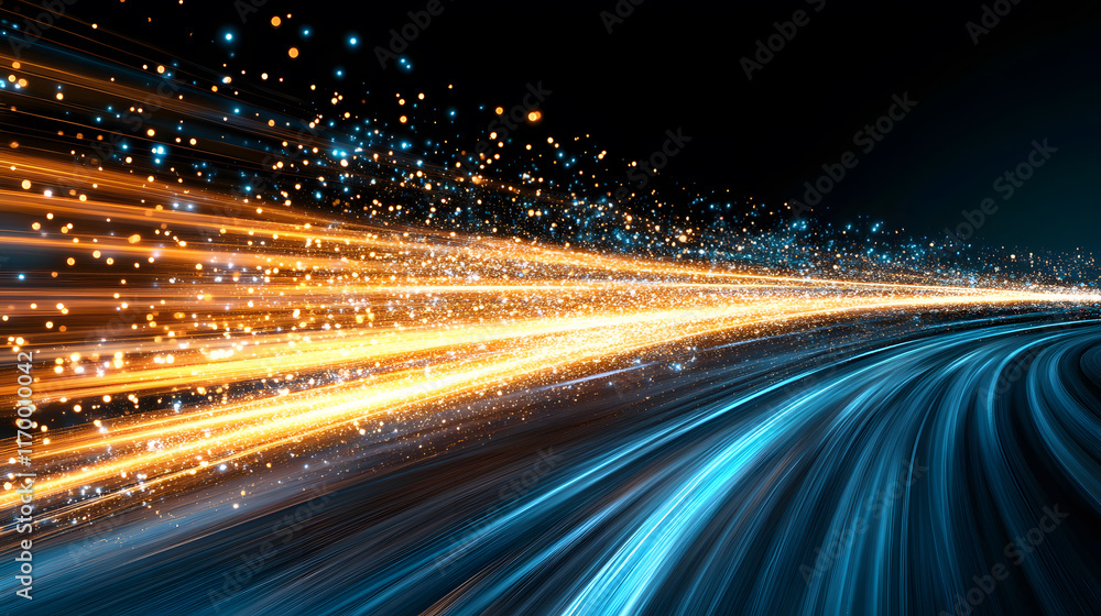 Aufkleber abstract light trails in vibrant colors create a dynamic, futuristic atmosphere