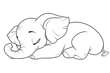Cute Baby Elephant Sleeping soundly
