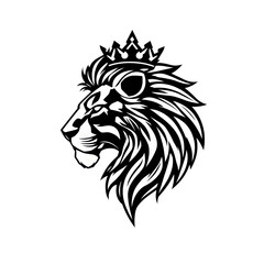 Fototapeta premium Combining the Lion Head, crown, and minimalist logo type, the design embodies strength and sophistication. 