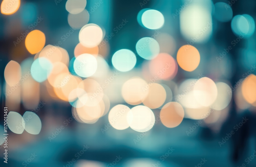 Poster blurred blue background featuring soft bokeh lights with a dreamy atmosphere perfect for creative pr