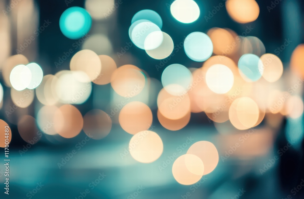 Aufkleber soft blurred blue background with gentle bokeh lights creating a dreamy atmosphere for abstract desi