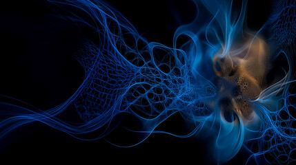 Glowing Blue Lines Creating Patterns