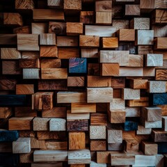 Rustic Wooden Blocks Wall Texture  Timber  Tile  Background