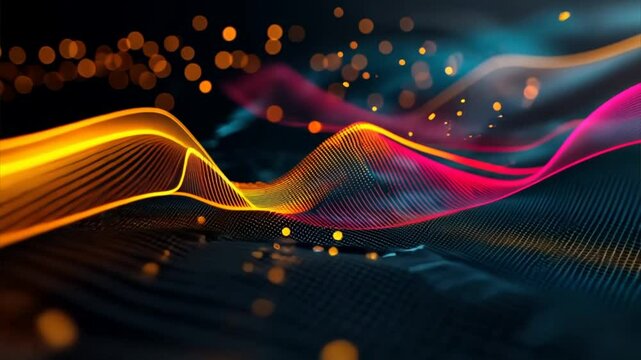 Flowing Neon Zigzag Patterns