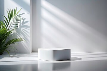 Fototapeta premium Elevate your brand. Minimalist product photography on a clean podium; perfect for marketing.