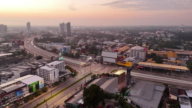 Central Festival Chiang Mai Drone View , Super highway Chiang Mai , Chiang Mai Lamphang Road