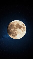 Obraz premium Ethereal light streaming from the moon, stars shimmering vividly in a cosmic display of harmony