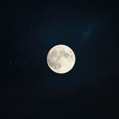 Fototapeta premium A luminous moon surrounded by ethereal beams, stars shimmering in radiant patterns across the night