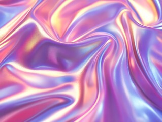 Fototapeta premium Glossy Holographic Texture Background with Smooth Gradient Colors in Pastel Shades Perfect for Creative Designs, Abstract Art, and Digital Artwork