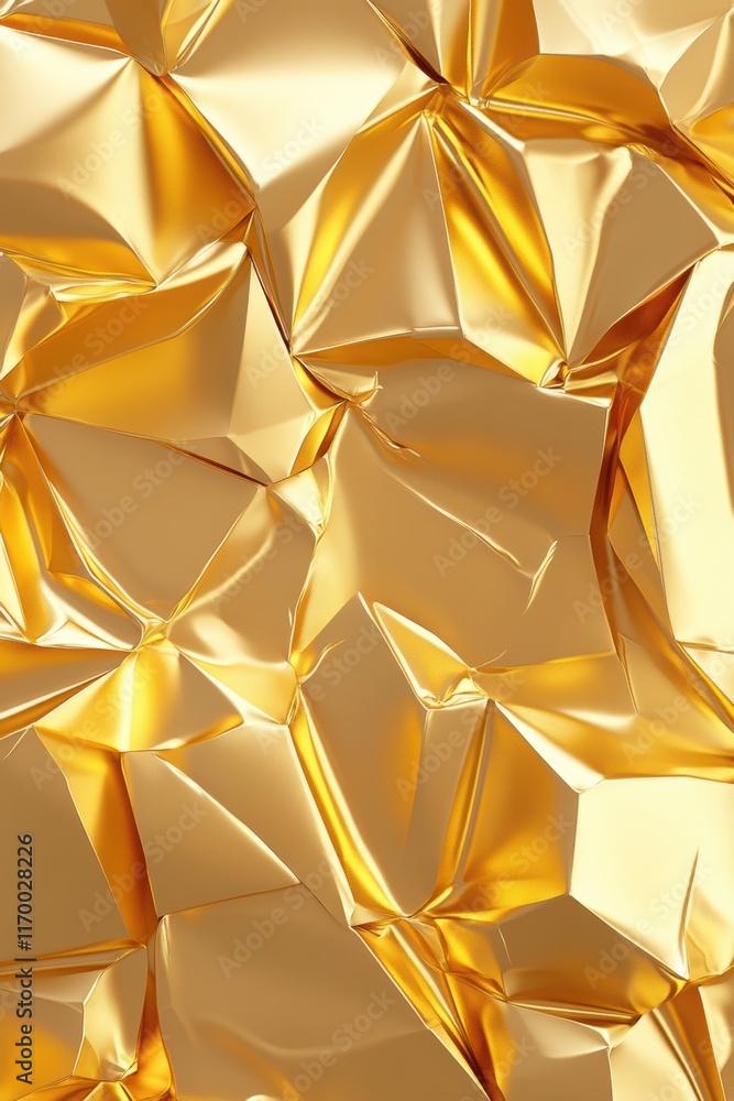 Poster abstract golden geometric pattern with metallic texture and modern shine