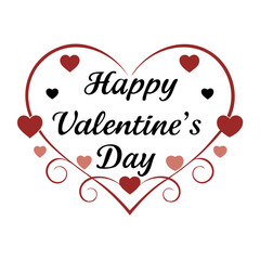 Happy Valentine's Day Vector Illustration Design isolated on a transparent background