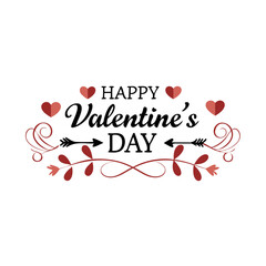 Happy Valentine's Day Vector Illustration Design isolated on a transparent background
