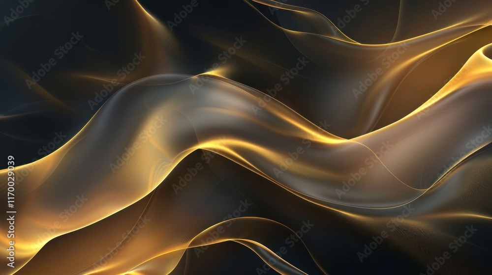 Poster trendy simple gold fluid color gradient abstract background, ai generated image