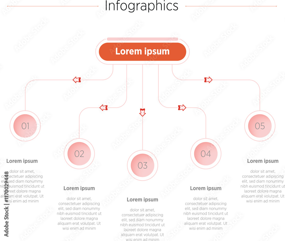 Wall mural modern vector infographic label design with circle infographic template design and 5 options or step