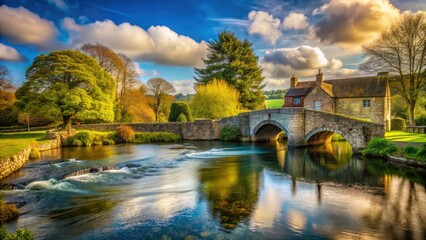Breathtaking portrait photography captures Sheepwash Bridge's charm, Ashford-in-the-Water, Derbyshire's picturesque heart.