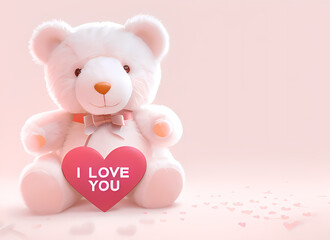 Obraz premium teddy bear and heart