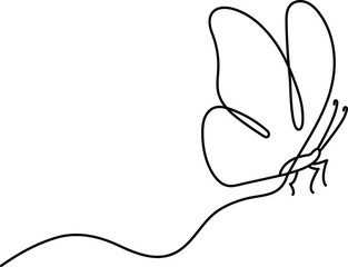 Butterfly Continuous One Line Drawing