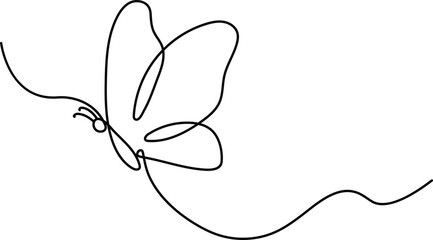 Butterfly Continuous One Line Drawing