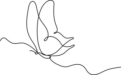 Butterfly Continuous One Line Drawing
