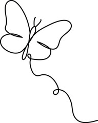 Butterfly Continuous One Line Drawing