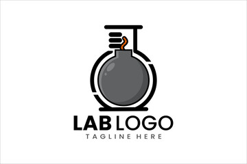 Lab bomb logo combining science and energy for modern and creative branding projects