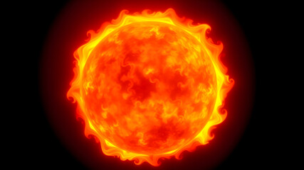 Sun on a black isolated background, glowing sun images