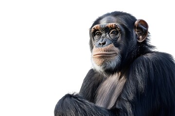 Naklejka premium Chimpanzee Isolated on White Background.