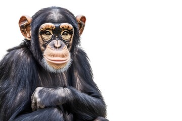 Naklejka premium Chimpanzee Isolated on White Background.