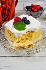 メキシコのスイーツ パステル・デ・トレス・レチェス(3種のミルクのケーキ)  Mexican sweets Pastel de Tres Leches( Mexican Tres Leches Cake,Tres Leches Cake,Three Milk Cake, 3 Milk Cake)
