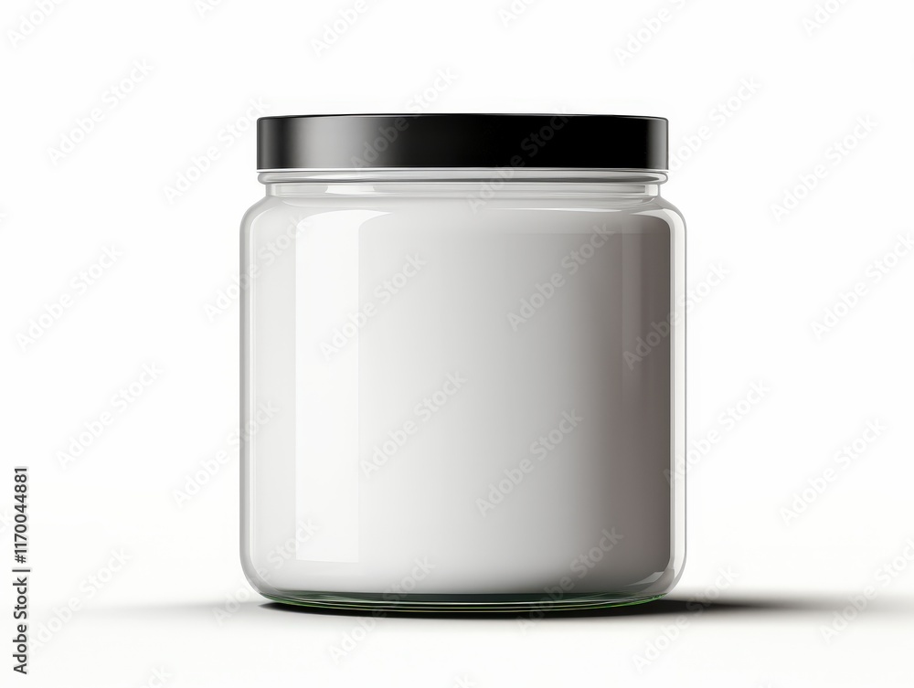 Poster round jar mockup isolated on white background for product display and branding applications in adver