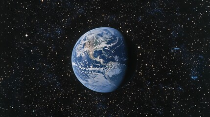 Obraz premium Earth Planet In Space Among Distant Stars