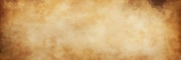 Obraz premium Old parchment, aged paper texture, weathered surface, sepia toned background, vintage document, grunge effect, horizontal format, blank canvas, antique appearance, coffee stained edges, warm brown hue