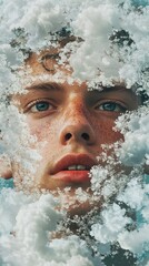 Surreal Portrait: A Man Frozen in Time